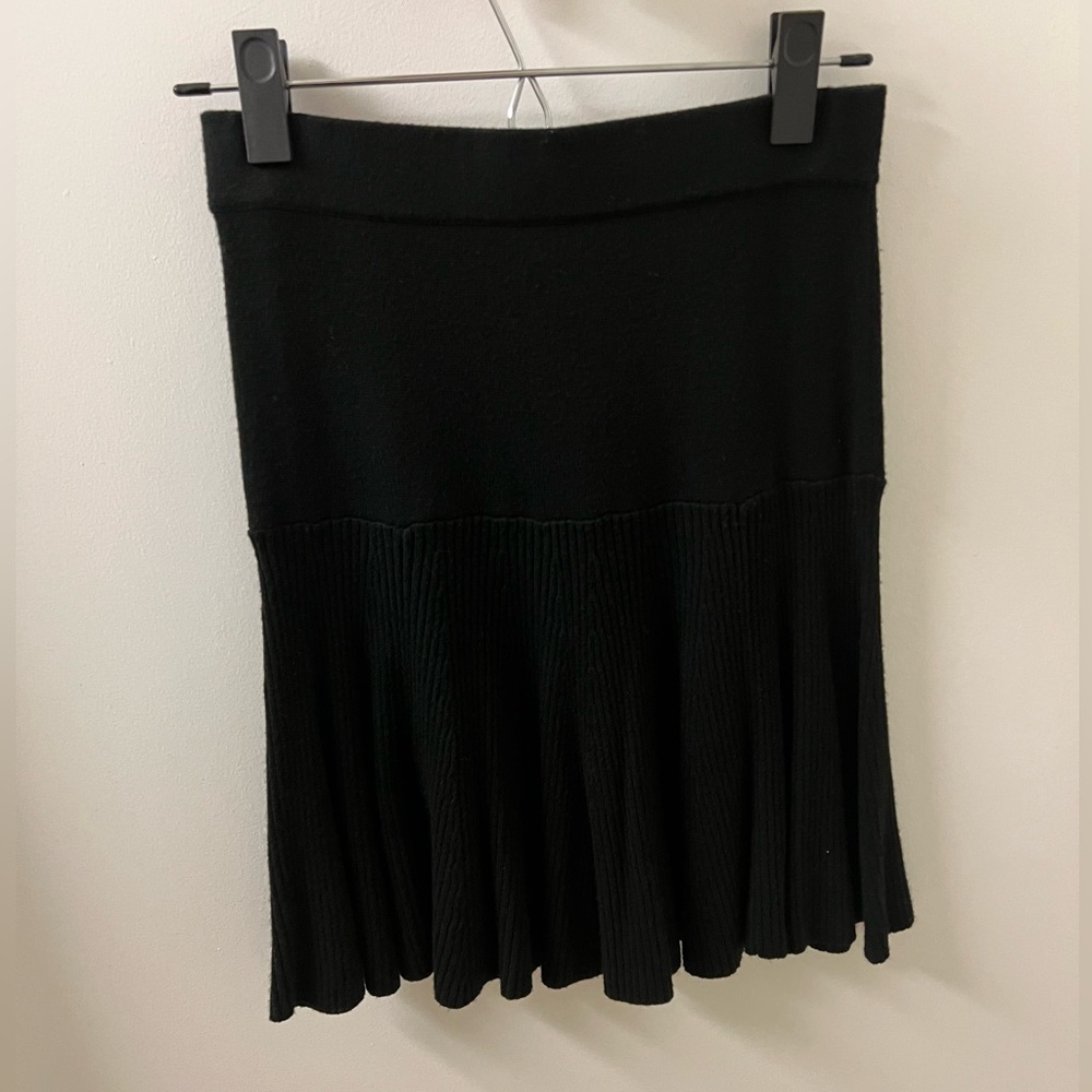 Joie Black Flare Knit Mini Skirt Size XS
